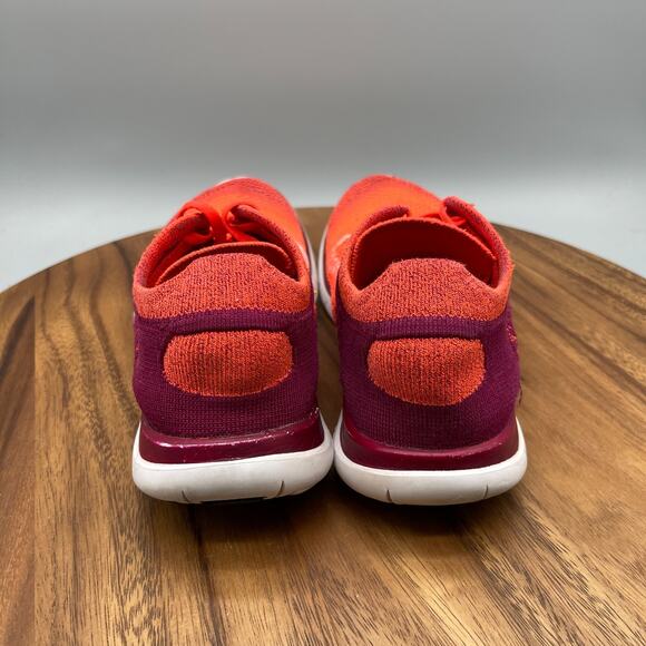 Nike Free 4.0 Flyknit Shoes Womens Size 9.5 Fire Red Running Comfort Walking Gym - Picture 4 of 8